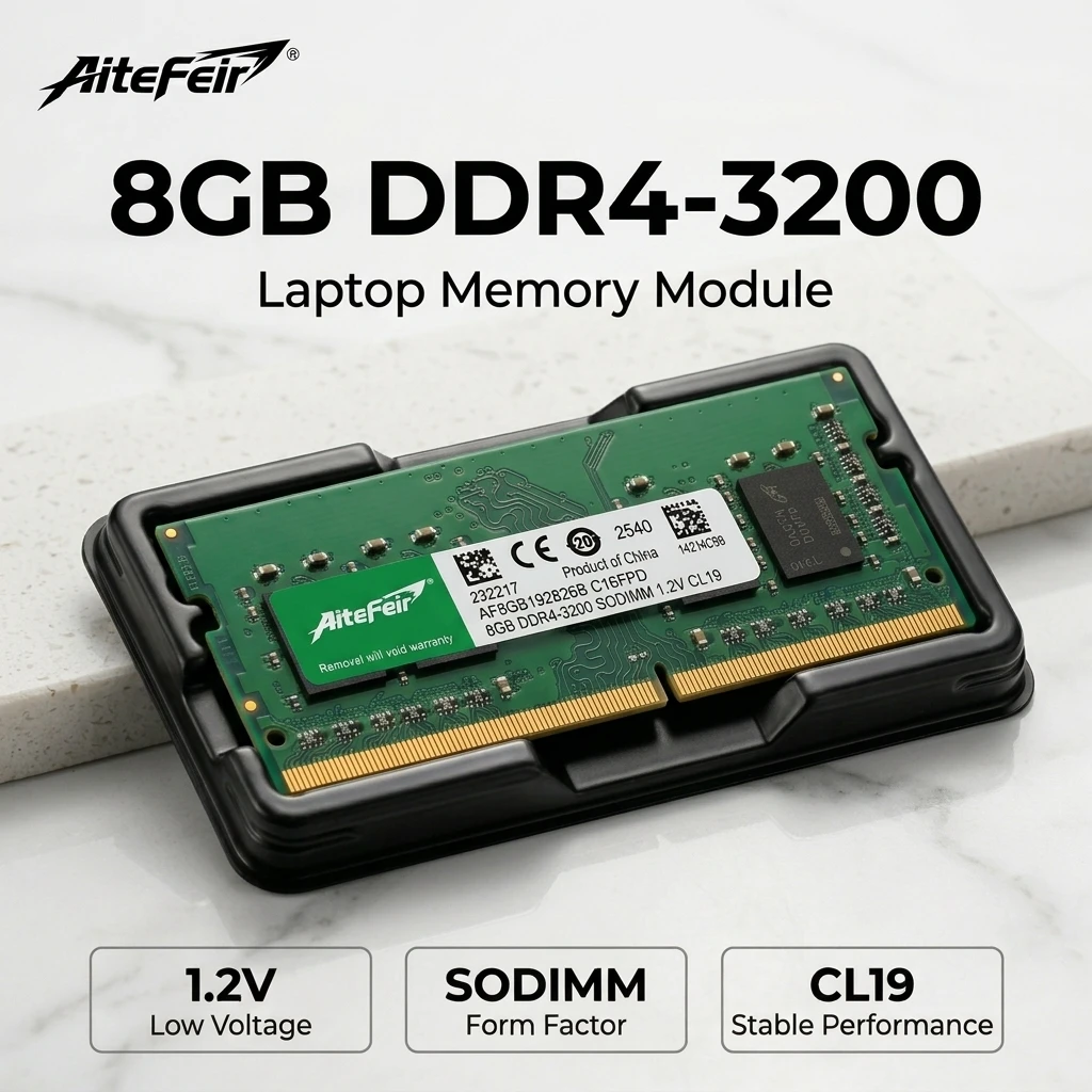 AiteFeir DDR4 8GB 3200MHz Laptop RAM SODIMM 1.2V CL19 Notebook Memory Upgrade Module
AiteFeir DDR4 8GB 3200MHz Laptop RAM SODIMM 1.2V CL19 Notebook Memory Upgrade Module