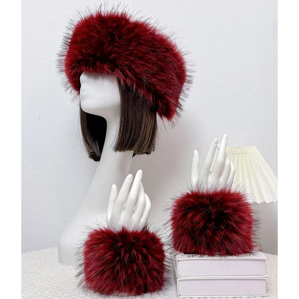 Winter Imitation Fox Fur Keepwarm Headband Russian Style Eco-friendly Fake Fur Hat Cuffs Female Wrist Sleeve Gloves Faux Fur Cap
Winter Imitation Fox Fur Keepwarm Headband Russian Style Eco-friendly Fake Fur Hat Cuffs Female Wrist Sleeve Gloves Faux Fur Cap