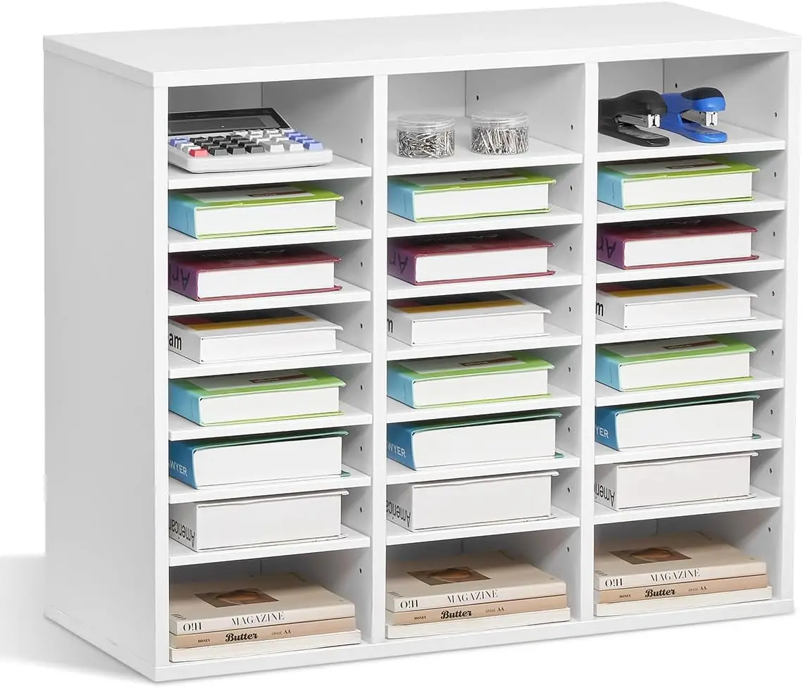 24 Compartment Adjustable Shelf Mail Sorter, Wooden Office Home Classroom Storage for Files Documents Papers, White
24 Compartment Adjustable Shelf Mail Sorter, Wooden Office Home Classroom Storage for Files Documents Papers, White