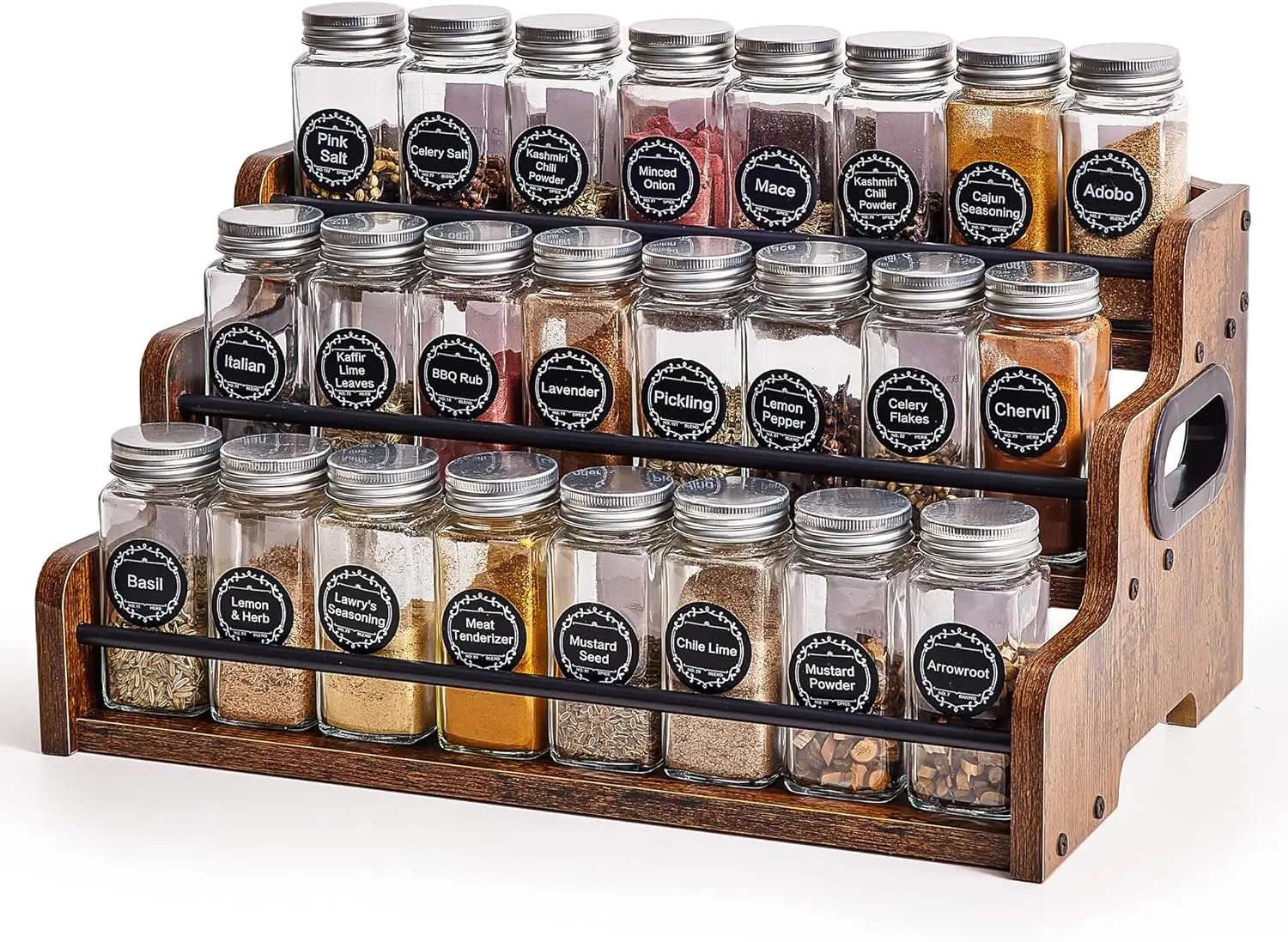 Wood Spice Rack Organizer for Cabinet, 3 Tier Shelf Storage for Jars and Seasonings
Wood Spice Rack Organizer for Cabinet, 3 Tier Shelf Storage for Jars and Seasonings