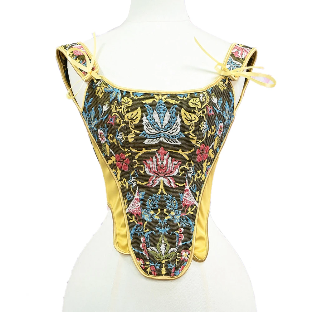 Women Overbust Corset Tops Vintage Print Shoulder Strap Bustier Vest Lingerie Body Shaper Lace Up Boned Bodice
Women Overbust Corset Tops Vintage Print Shoulder Strap Bustier Vest Lingerie Body Shaper Lace Up Boned Bodice