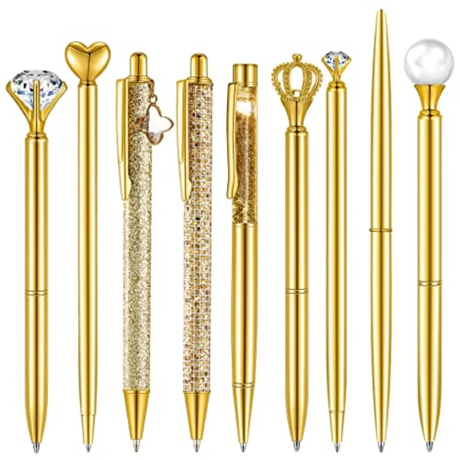 9 Pcs Ballpoint Pens Set Metal Crystal Diamond Glitter Pens for Journaling Ink Pretty Cute Things Fancy Stationery Gifts for Wo
9 Pcs Ballpoint Pens Set Metal Crystal Diamond Glitter Pens for Journaling Ink Pretty Cute Things Fancy Stationery Gifts for Wo