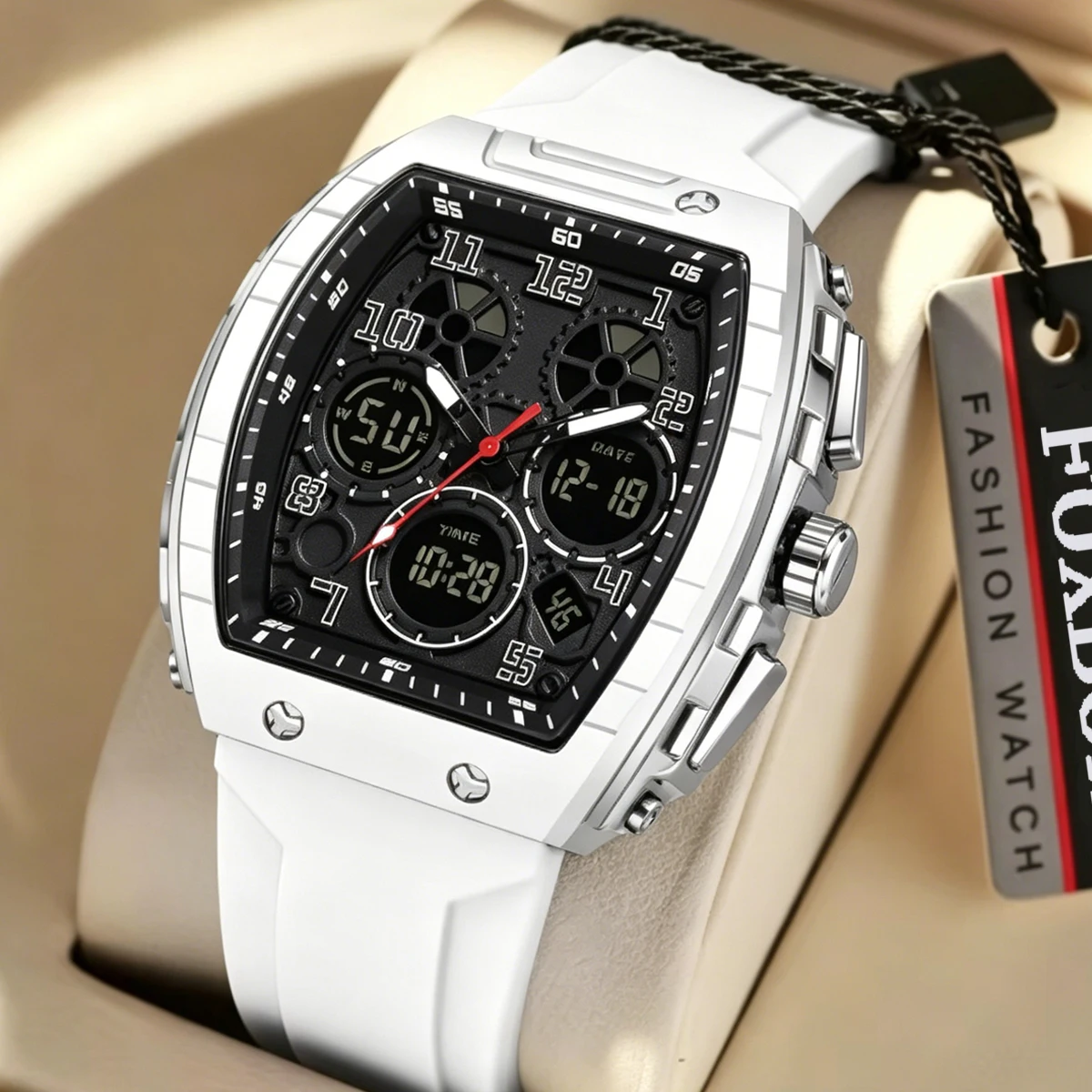 FOXBOX Men Watch Luminous White Silicone Waterproof Quartz Watch For Men Fashion Analog Digital Alarm Chronograph Montre Homme
FOXBOX Men Watch Luminous White Silicone Waterproof Quartz Watch For Men Fashion Analog Digital Alarm Chronograph Montre Homme