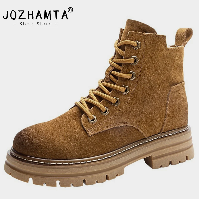 JOZHAMTA Size 35-40 Women Yellow Ankle Boots Suede Real Leather Thick Heels Shoes Platform Short Booties Casual Motorcycle Boots
JOZHAMTA Size 35-40 Women Yellow Ankle Boots Suede Real Leather Thick Heels Shoes Platform Short Booties Casual Motorcycle Boots