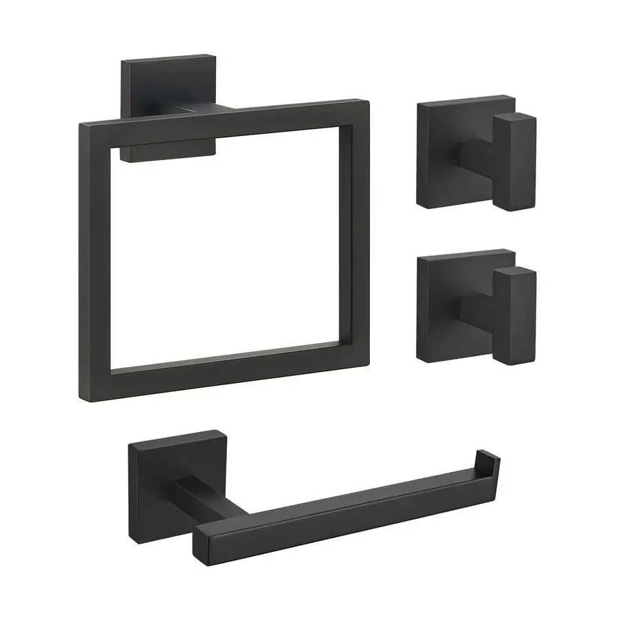 Black Bathroom Hardware Set 4 Pieces, Toilet Paper Holder Set SUS304 Stainless Steel Bath Hand Towel Ring Set for Bathroom Hardw
Black Bathroom Hardware Set 4 Pieces, Toilet Paper Holder Set SUS304 Stainless Steel Bath Hand Towel Ring Set for Bathroom Hardw