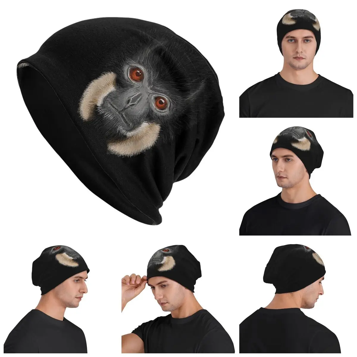 Черная теплая вязаная шапка Gibbon Monkey, шляпа в стиле хип-хоп, осенне-зимняя уличная шапка, шапки для мужчин, женщин и взрослых 
Черная теплая вязаная шапка Gibbon Monkey, шляпа в стиле хип-хоп, осенне-зимняя уличная шапка, шапки для мужчин, женщин и взрослых