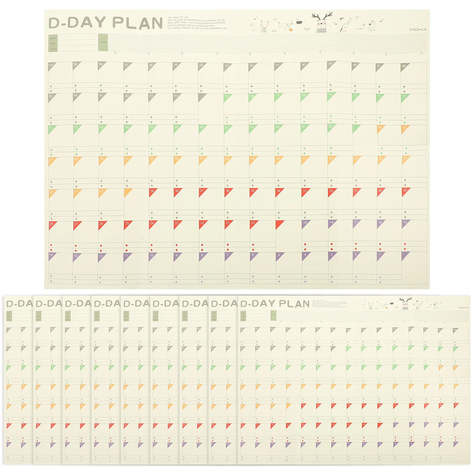 10 Sheets Countdown Planner Daily Time Management Study Plan Sheets Work Life Record Tools Notebooks 
10 Sheets Countdown Planner Daily Time Management Study Plan Sheets Work Life Record Tools Notebooks