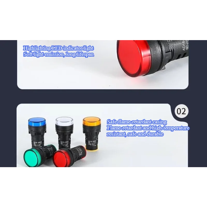 22mm Indicator Light 6V 12V 24V 36V 220V 380V LED Power Indicator Pilot Signal Light AD16-22DS Panel Mount Lamp Multicolor 20mA
22mm Indicator Light 6V 12V 24V 36V 220V 380V LED Power Indicator Pilot Signal Light AD16-22DS Panel Mount Lamp Multicolor 20mA