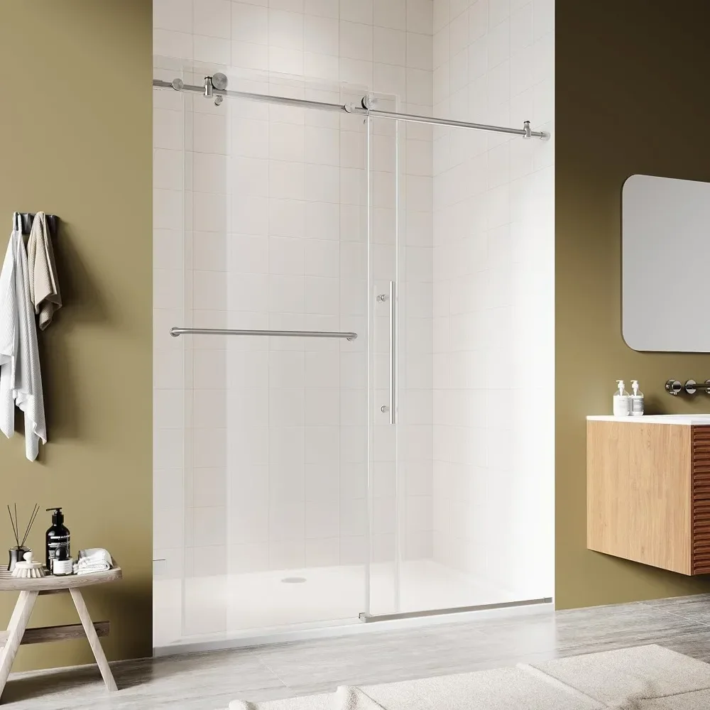 56-60" w x 79" h frameless shower door, sliding glass shower door with 5/16"(8mm) clear sgcc tempered glass, bathroom doors for
56-60" w x 79" h frameless shower door, sliding glass shower door with 5/16"(8mm) clear sgcc tempered glass, bathroom doors for
