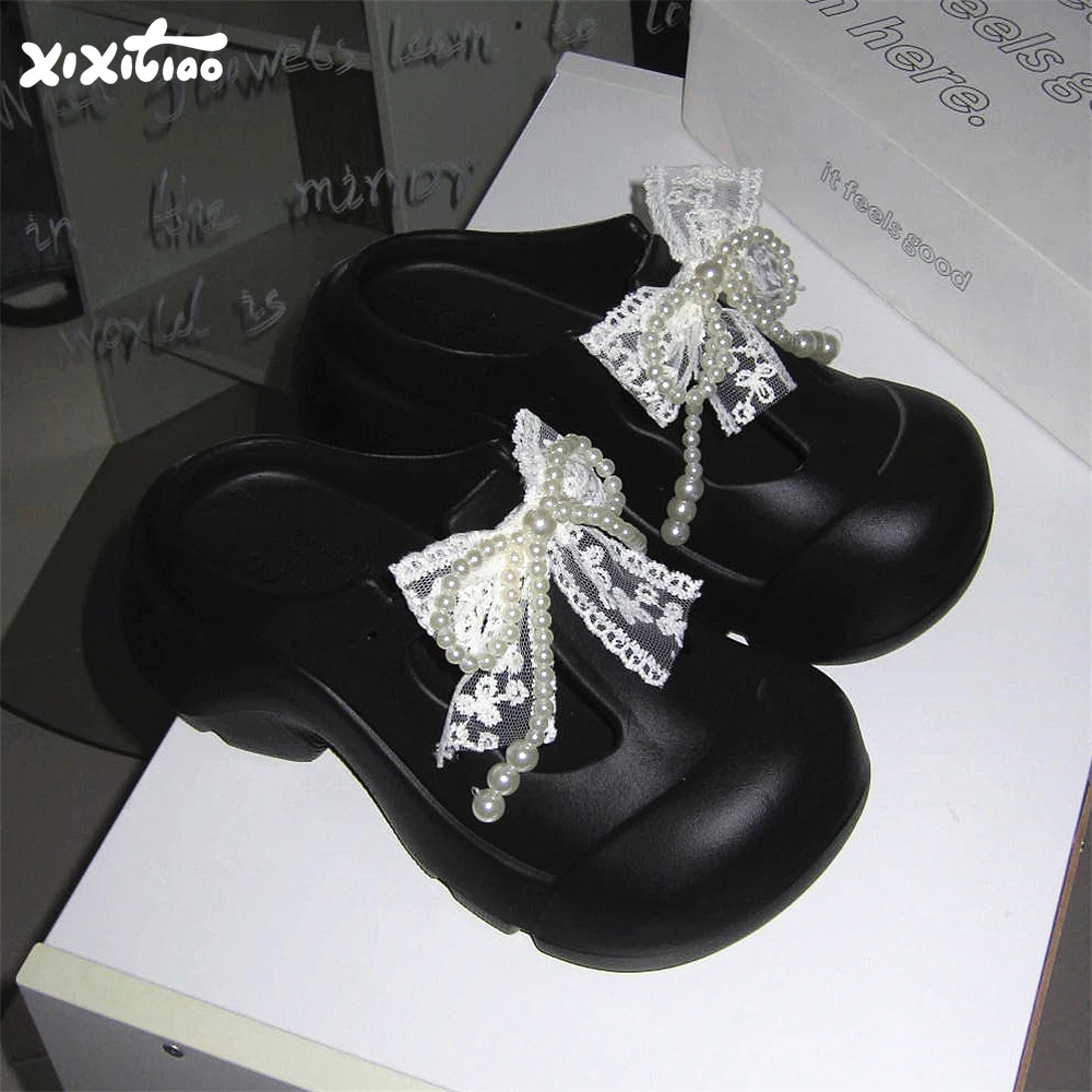 Sweet Lolita Thick Bottom Sandals Thin Straps Slip-On Shoes Pearl Bow Knot Mary Janes Anti-Slip Flat Heel Color Women's...
Sweet Lolita Thick Bottom Sandals Thin Straps Slip-On Shoes Pearl Bow Knot Mary Janes Anti-Slip Flat Heel Color Women's...