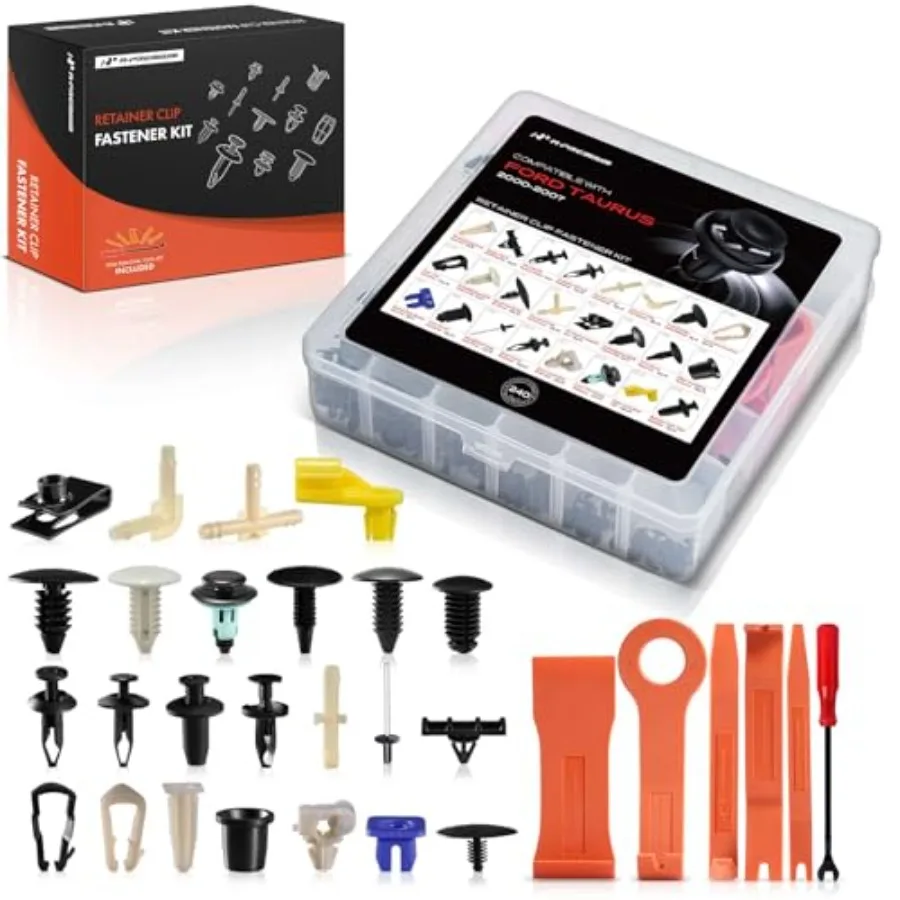 240PCS Bumper Retainer Clips Plastic Rivets Push Retainer Kit 24 Sizes 41.92oz Fender Door Trim Clips Compatible with Ford Taur
240PCS Bumper Retainer Clips Plastic Rivets Push Retainer Kit 24 Sizes 41.92oz Fender Door Trim Clips Compatible with Ford Taur