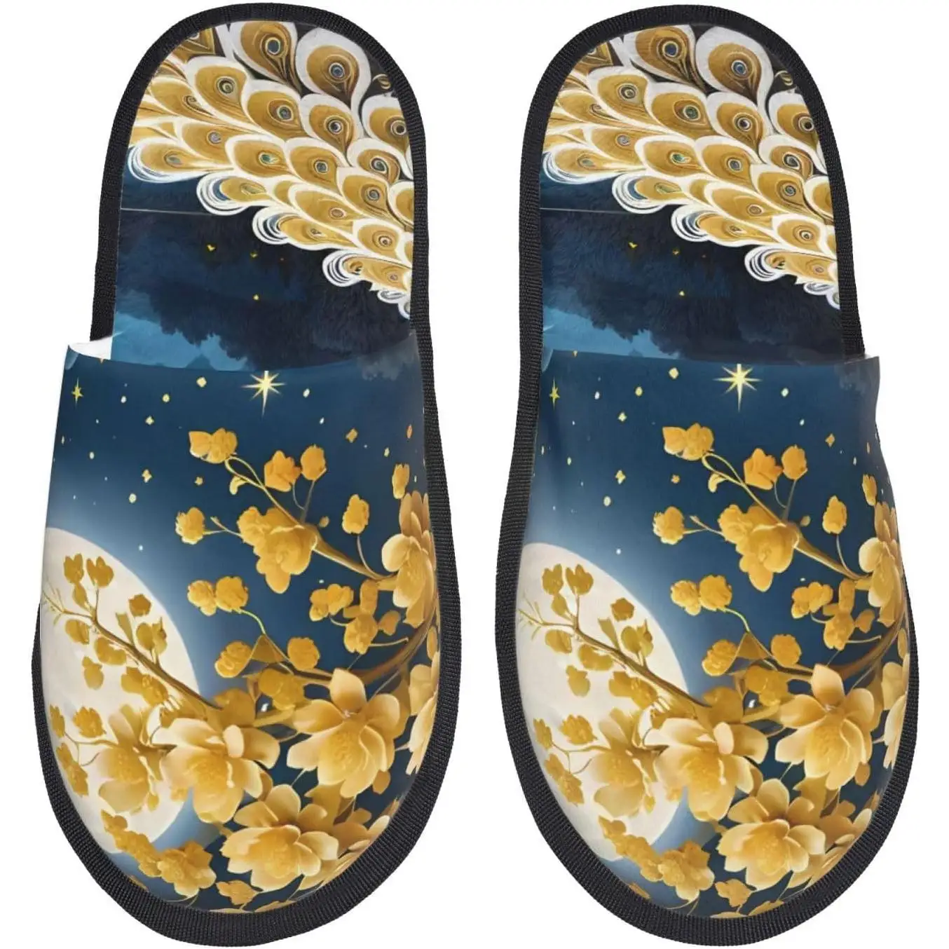 Женские нечеткие без шнуровки Moonlit с золотым принтом павлина, домашние и уличные зимние домашние тапочки для дома и улицы, плюшевый дом
Женские нечеткие без шнуровки Moonlit с золотым принтом павлина, домашние и уличные зимние домашние тапочки для дома и улицы, плюшевый дом