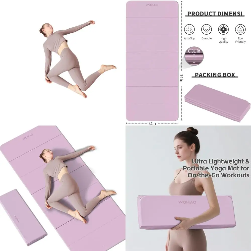 Portable 74x31 7-Fold Yoga Mat, 0.31 Thick, Wide, Non-Slip for Travel, Exercise, and Meditation
Portable 74x31 7-Fold Yoga Mat, 0.31 Thick, Wide, Non-Slip for Travel, Exercise, and Meditation