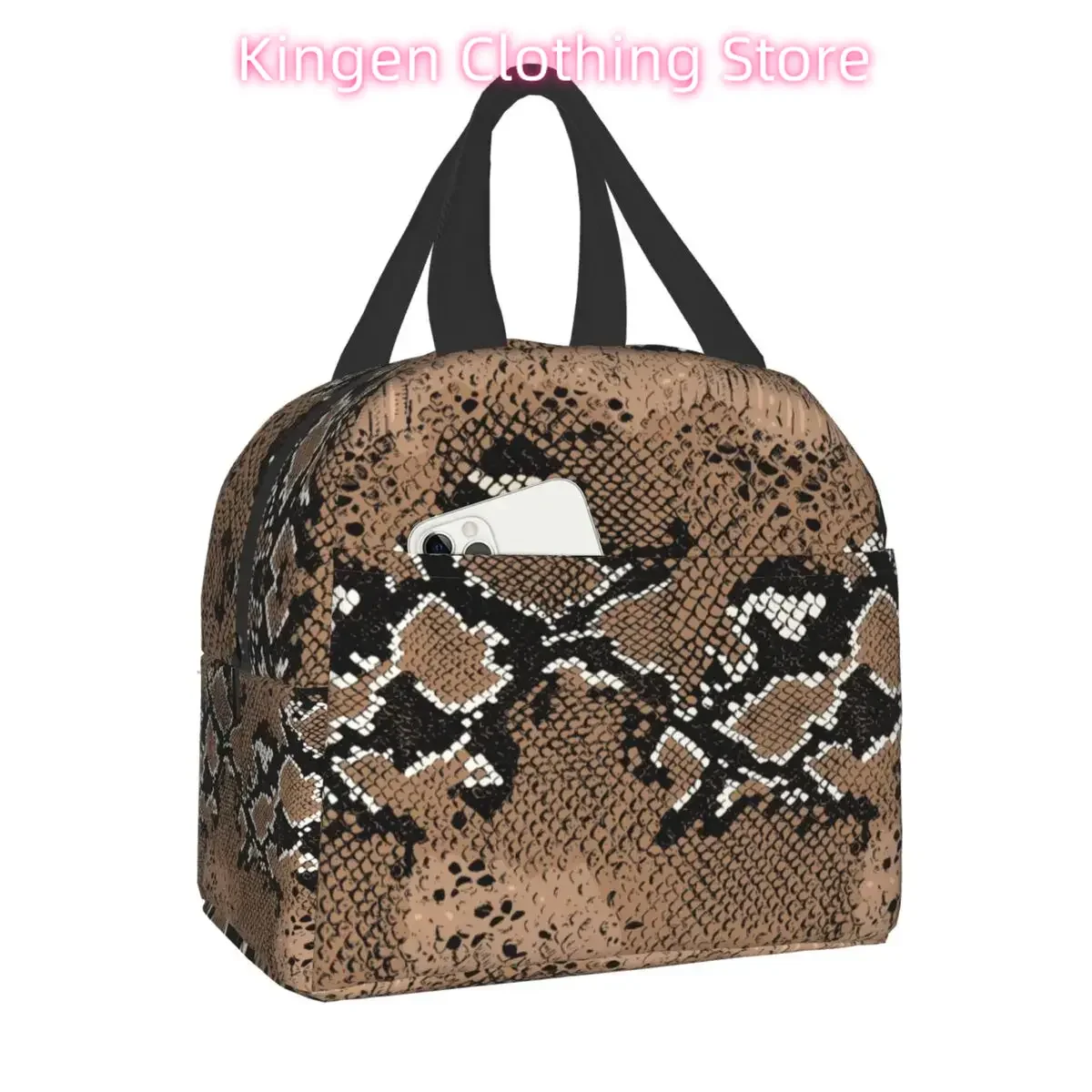 Snake Skin Print Insulated Lunch Bag for Women Waterproof Snakeskin Animal Texture Thermal Cooler Bento Box Office Work School
Snake Skin Print Insulated Lunch Bag for Women Waterproof Snakeskin Animal Texture Thermal Cooler Bento Box Office Work School