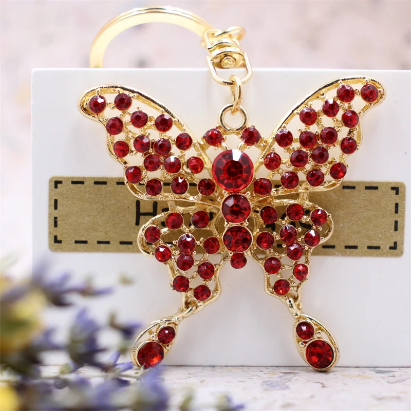 High Quality Rhinestone Butterfly Jewelry Keychain Women Key Holder Chain Ring Car Bag Pendant For Xmas Dropshipping
High Quality Rhinestone Butterfly Jewelry Keychain Women Key Holder Chain Ring Car Bag Pendant For Xmas Dropshipping