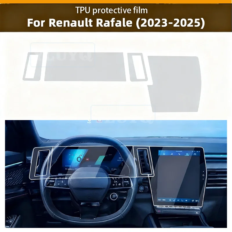 For Renault Rafale 2023 2024 2025 Protective Film Car Interior Instrument Navigation Screen Anti-scratch Sticker