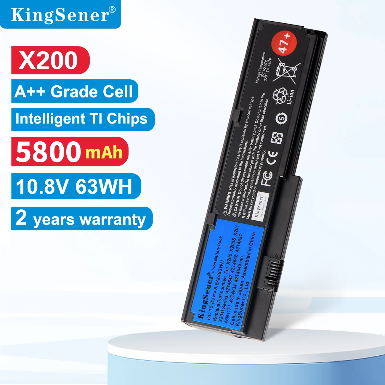 KingSener 5800mAh 8400mAh Battery For Lenovo IBM ThinkPad X200 X200S X201 X201I 42T4834 42T4535 42T4543 42T4650 42T4534 45N117
KingSener 5800mAh 8400mAh Battery For Lenovo IBM ThinkPad X200 X200S X201 X201I 42T4834 42T4535 42T4543 42T4650 42T4534 45N117