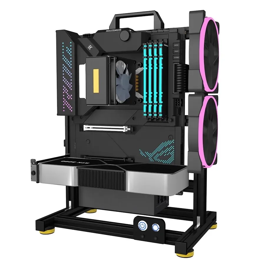Игровой шкаф MOD ITX MATX ATX, открытый корпус компьютера «сделай сам», рамка из алюминиевого сплава, настольная портативная стойка для ПК, персонализированное геймерское шасси
Игровой шкаф MOD ITX MATX ATX, открытый корпус компьютера «сделай сам», рамка из алюминиевого сплава, настольная портативная стойка для ПК, персонализированное геймерское шасси