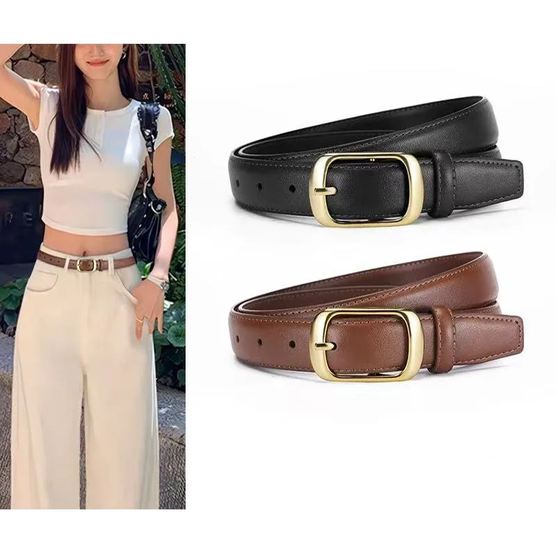 New Women's Belt - Square Buckle Leather Waistband for Jeans, Stylish Minimalist Belt with Pin Buckle (Black/Brown)
New Women's Belt - Square Buckle Leather Waistband for Jeans, Stylish Minimalist Belt with Pin Buckle (Black/Brown)