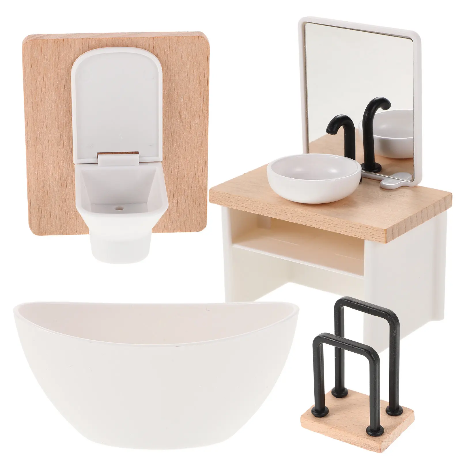 Набор миниатюрной мебели для ванной комнаты в масштабе 1:12: реалистичные аксессуары для сцены ванной, ванна, раковина, туалет, шкаф
Набор миниатюрной мебели для ванной комнаты в масштабе 1:12: реалистичные аксессуары для сцены ванной, ванна, раковина, туалет, шкаф