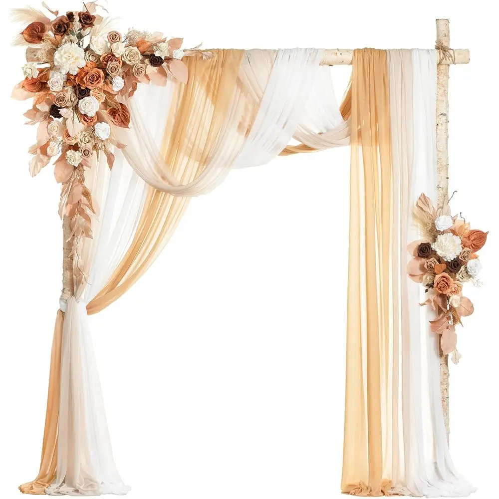 Wedding Arch Flowers with Sheer Drapes Kit - Artificial Rust Boho Floral Arrangements for Ceremony Backdrop, Arbor Decor, Orange
Wedding Arch Flowers with Sheer Drapes Kit - Artificial Rust Boho Floral Arrangements for Ceremony Backdrop, Arbor Decor, Orange