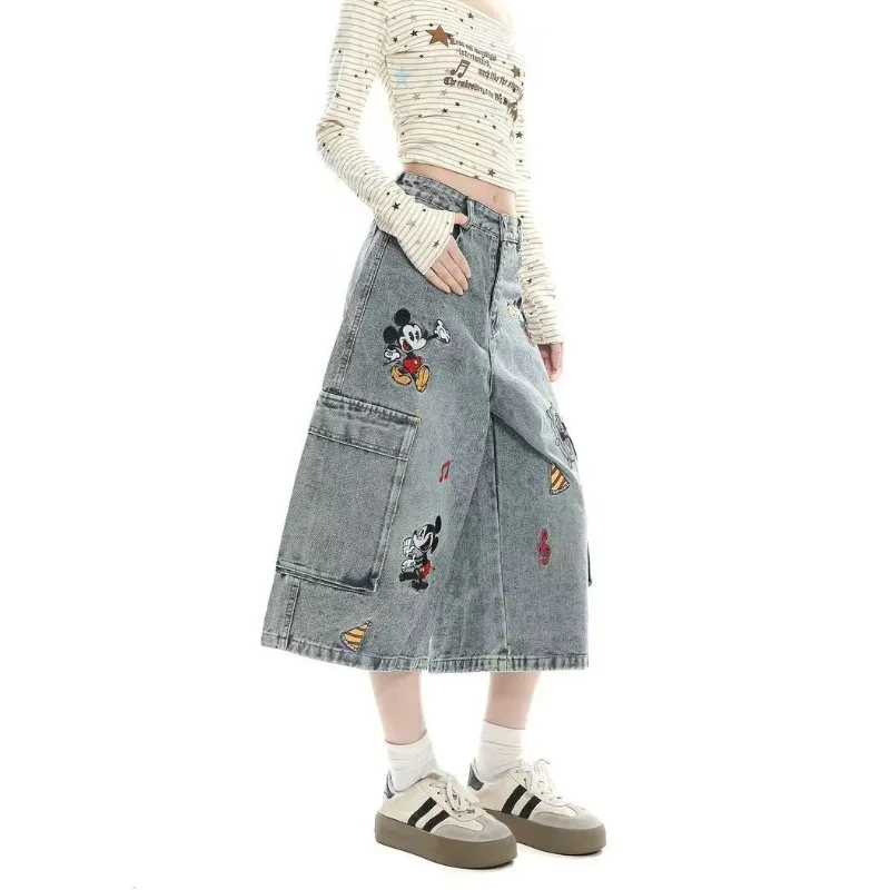 plus size Vintage Mickey Embroidery Seven Points Jeans Women Fashion Loose BF Style Cargo Wide Leg Denim Pants For Spring Autumn
plus size Vintage Mickey Embroidery Seven Points Jeans Women Fashion Loose BF Style Cargo Wide Leg Denim Pants For Spring Autumn