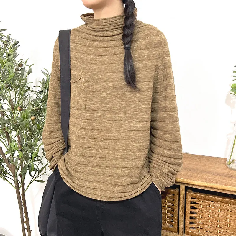 Half-High Collar Bottom Knit Shirt For Women Autumn Winter Long Sleeve Solid Color Loose Versatile Pile Neck Top Pullover Z399
Half-High Collar Bottom Knit Shirt For Women Autumn Winter Long Sleeve Solid Color Loose Versatile Pile Neck Top Pullover Z399
