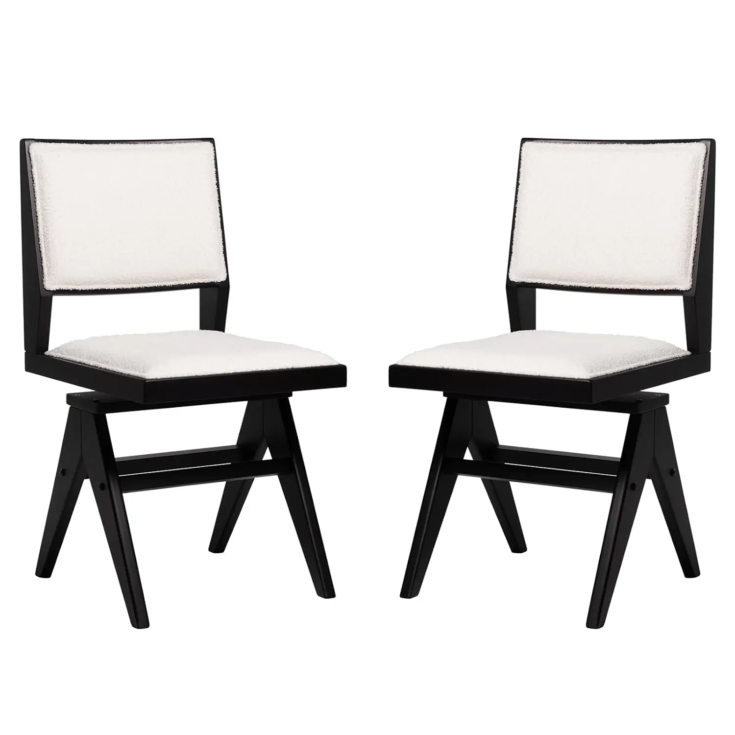 Swivel Dining Chairs Set of 2, Faux Sherpa Kitchen Chairs w/Rubber Wood Frame, Upholstered Padded Seat & Back, Mid Century Moder
Swivel Dining Chairs Set of 2, Faux Sherpa Kitchen Chairs w/Rubber Wood Frame, Upholstered Padded Seat & Back, Mid Century Moder