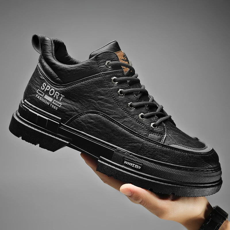 Высококачественная повседневная обувь на платформе для мужчин, кожаные мужские ботильоны с высоким берцем, уличная зимняя обувь, нескользящая рабочая обувь на шнуровке
Высококачественная повседневная обувь на платформе для мужчин, кожаные мужские ботильоны с высоким берцем, уличная зимняя обувь, нескользящая рабочая обувь на шнуровке