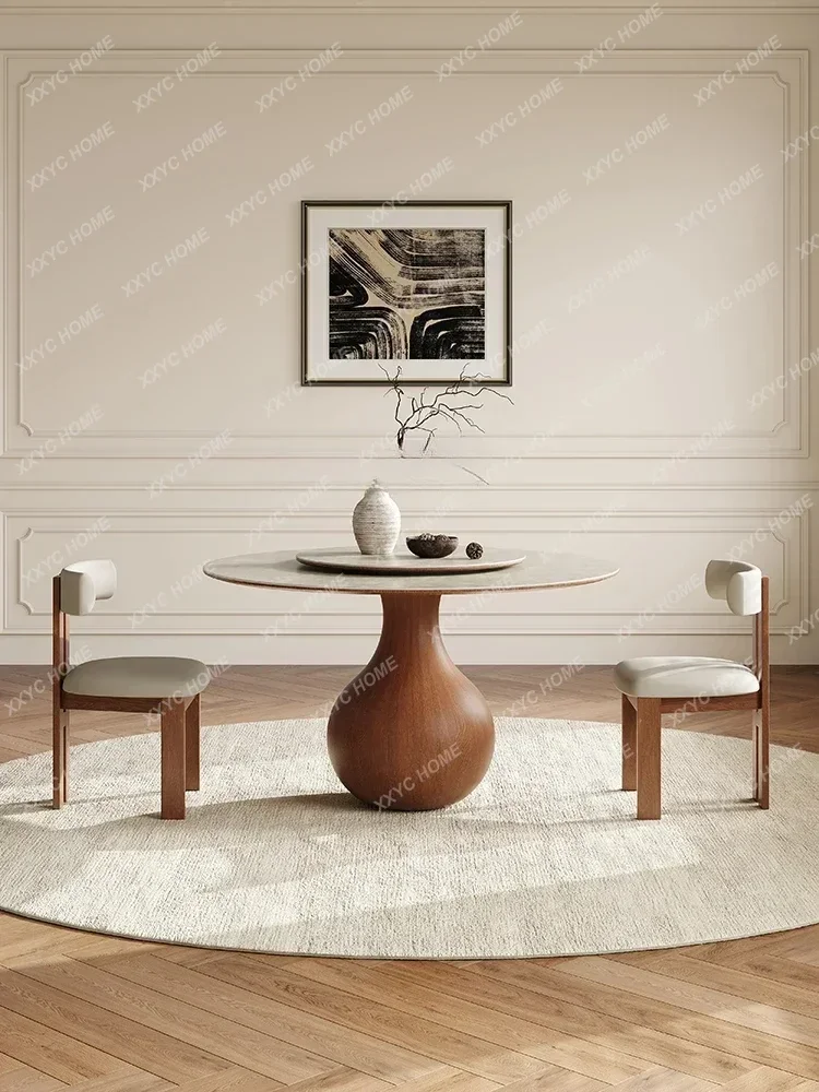 Q Retro Solid Wood Dining Table, Small Apartment, Silent Mid-Ancient Style, Walnut Designer Dining Table, round Stone Plate
Q Retro Solid Wood Dining Table, Small Apartment, Silent Mid-Ancient Style, Walnut Designer Dining Table, round Stone Plate