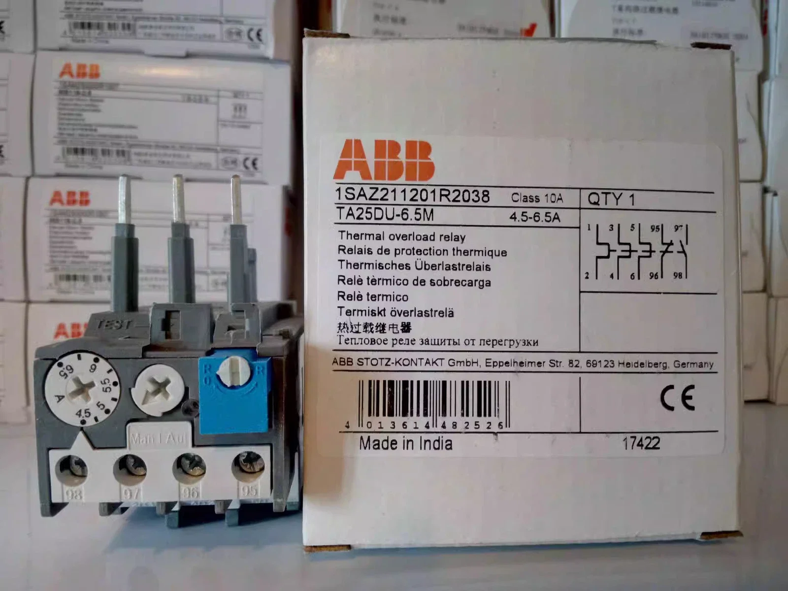 10135411 TA25DU-6.5M 1SAZ211201R2038 Thermal Overload Relay
10135411 TA25DU-6.5M 1SAZ211201R2038 Thermal Overload Relay