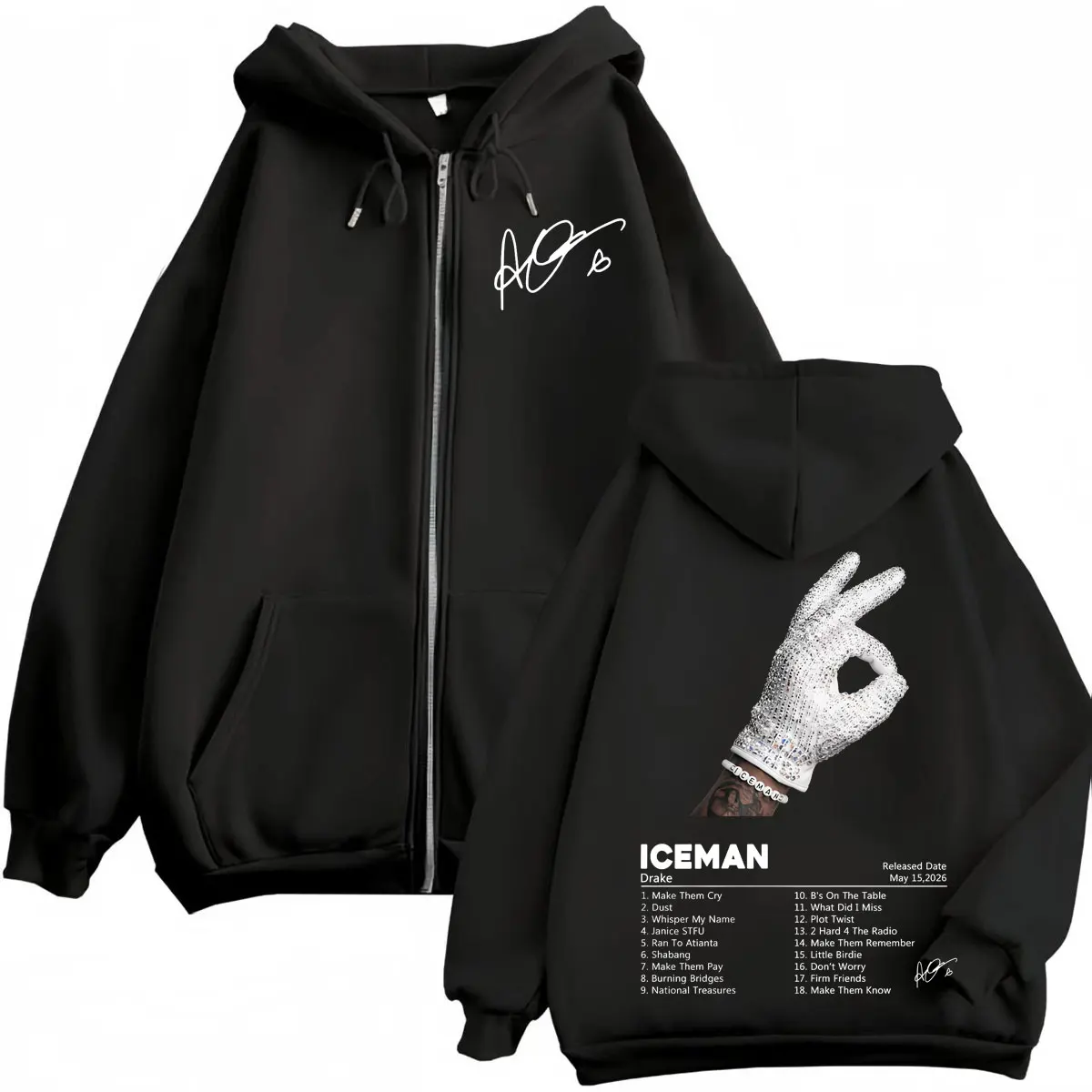 Rapper Drake Iceman Album Cover Print Zipper Hoodie Harajuku Hip Hop Style Zip Up Pullovers Men Women Casual Fashion Sweatshirts
Rapper Drake Iceman Album Cover Print Zipper Hoodie Harajuku Hip Hop Style Zip Up Pullovers Men Women Casual Fashion Sweatshirts