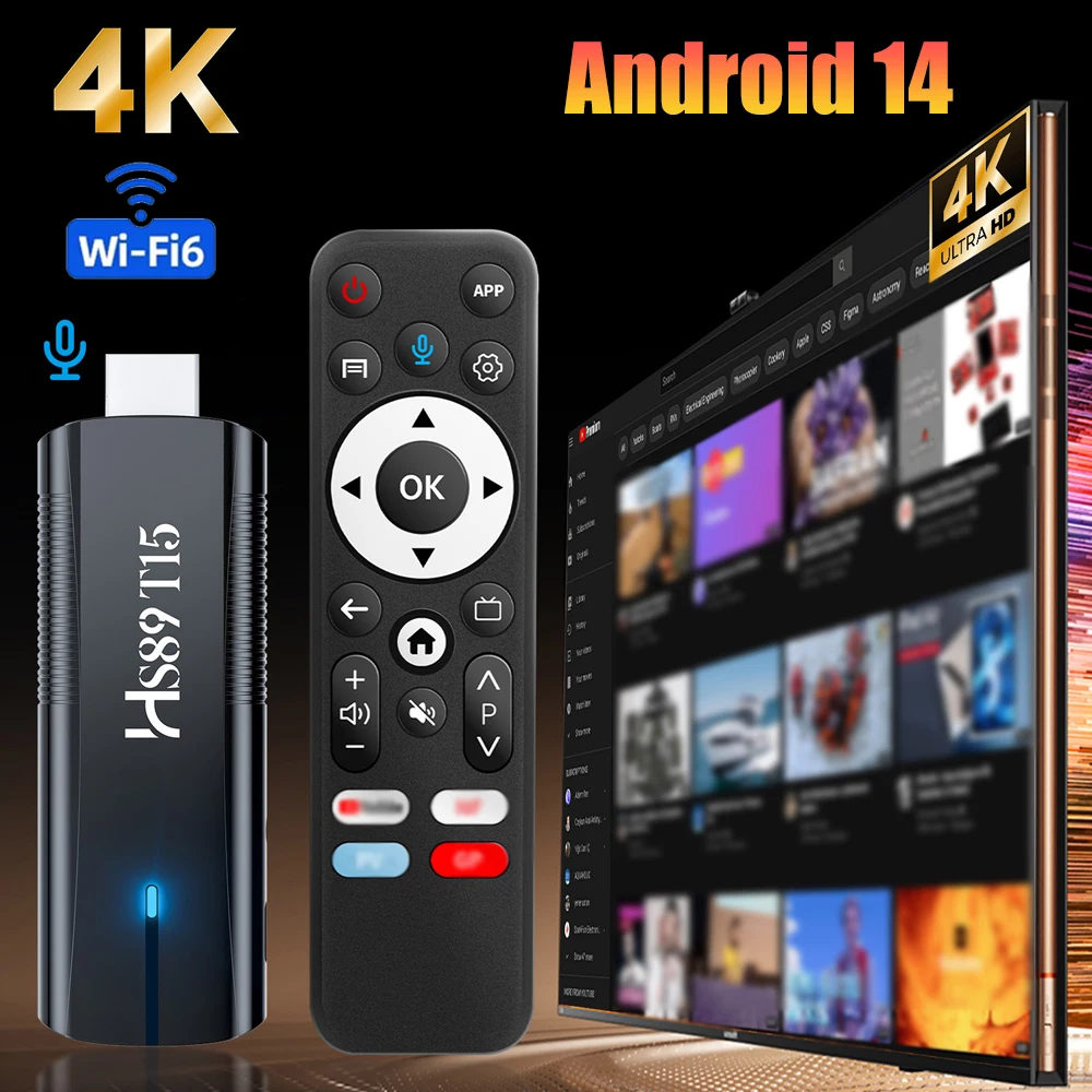 Smart TV Stick Supports 4K Video Android 14 TV Stick RK3539 2.4G&5G Wifi6 BT5.4 Media Player Voice Assistant TV Stick
Smart TV Stick Supports 4K Video Android 14 TV Stick RK3539 2.4G&5G Wifi6 BT5.4 Media Player Voice Assistant TV Stick
