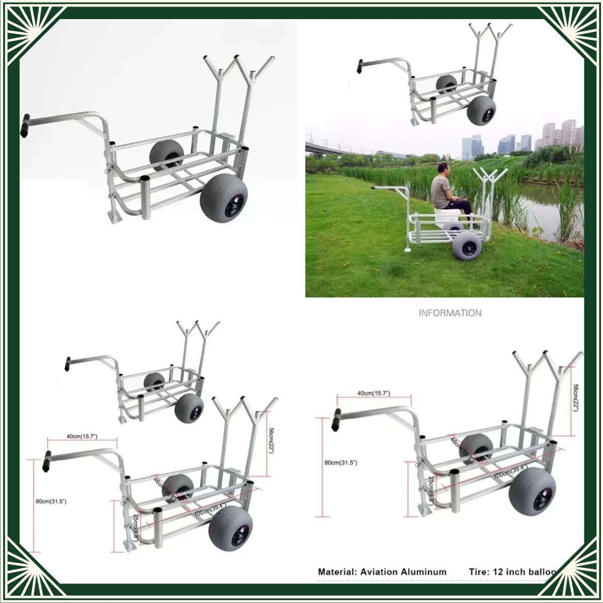 Langle Foldable Beach Cart, Platform Hand Trolley with Anti-Sink Balloon Wheels for Sand Outdoor Use
Langle Foldable Beach Cart, Platform Hand Trolley with Anti-Sink Balloon Wheels for Sand Outdoor Use