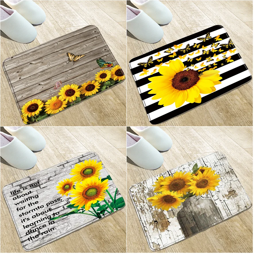 Yellow Sunflower Flower Butterfly Bath Mat Retro Wood Plank Non-Slip Washable Indoor Household Bathroom Kitchen Carpet Door Mat
Yellow Sunflower Flower Butterfly Bath Mat Retro Wood Plank Non-Slip Washable Indoor Household Bathroom Kitchen Carpet Door Mat