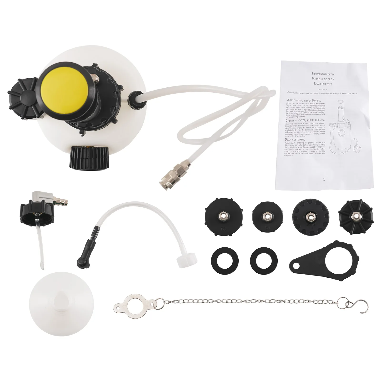 Capacity Manual Brake Bleeder Bleeding Fluid Kits Tool with Universal Adapter 3L
Capacity Manual Brake Bleeder Bleeding Fluid Kits Tool with Universal Adapter 3L