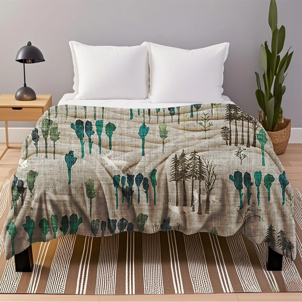Flannel Bed Blanket Deep Forest With Wrinkle-Resistant Faux Fur Throw Geometric Blankets For Couples Pets Dormitory
Flannel Bed Blanket Deep Forest With Wrinkle-Resistant Faux Fur Throw Geometric Blankets For Couples Pets Dormitory