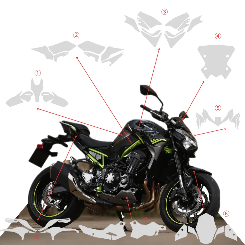 For Kawasaki Z900 PPF TPU Paint Protection Film 2020-2024 Motorcycle Anti Scratch Invisible Full Protection Cover Accessories
For Kawasaki Z900 PPF TPU Paint Protection Film 2020-2024 Motorcycle Anti Scratch Invisible Full Protection Cover Accessories