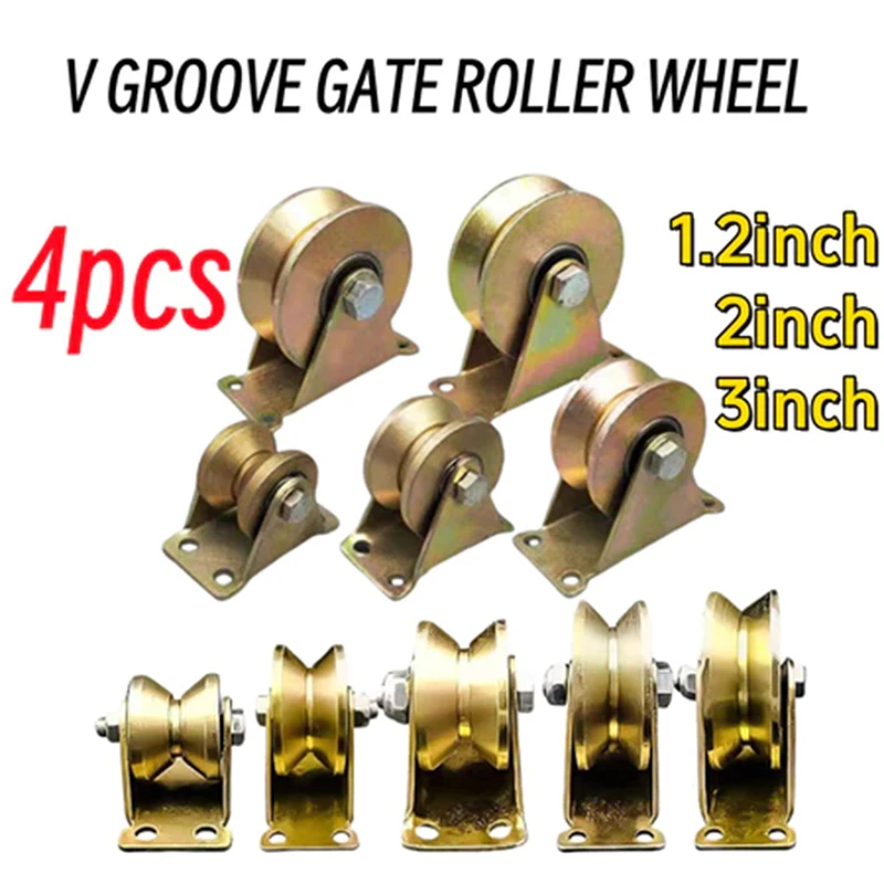 Set of 4 V-Grooved Track Wheel Bearings, Plating Color Rigid Caster, Ideal for Sliding Door Rollers
Set of 4 V-Grooved Track Wheel Bearings, Plating Color Rigid Caster, Ideal for Sliding Door Rollers