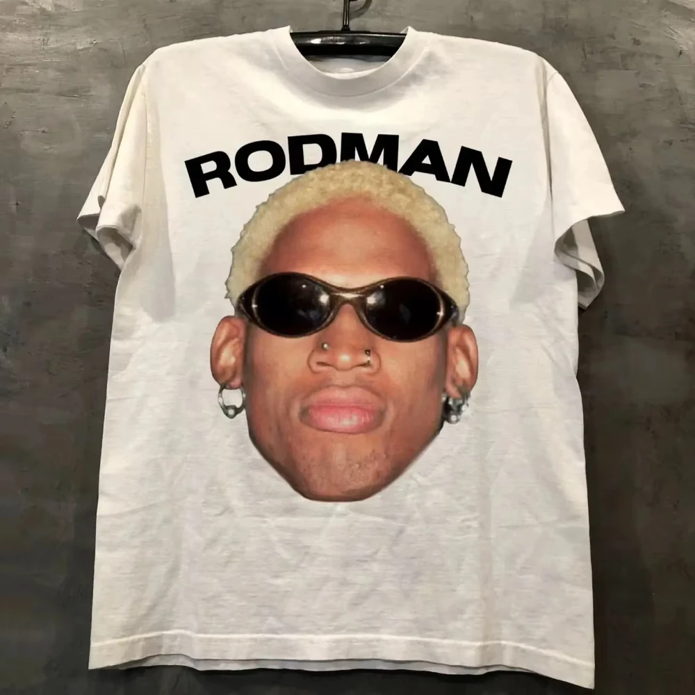 Футболка с коротким рукавом Dennis Rodman, мужская уличная футболка в стиле хип-хоп, летние винтажные футболки для фитнеса, хлопковые топы с круглым вырезом, модная повседневная женская рубашка
Футболка с коротким рукавом Dennis Rodman, мужская уличная футболка в стиле хип-хоп, летние винтажные футболки для фитнеса, хлопковые топы с круглым вырезом, модная повседневная женская рубашка