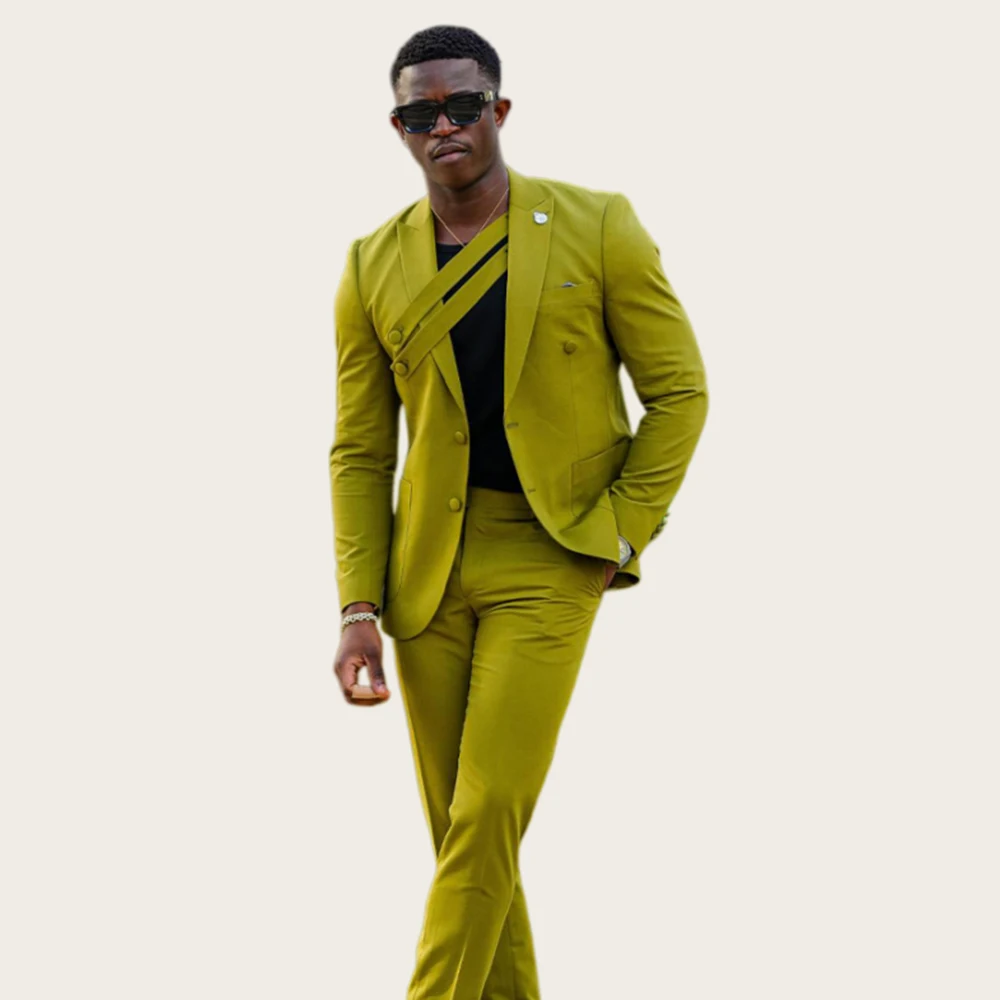 Mophiel Olive Green Men's Suits Diagonal Strap Side Button Blazer 2 Pieces Slim Fit Notch Lapel Jacket Pants for Wedding Party
Mophiel Olive Green Men's Suits Diagonal Strap Side Button Blazer 2 Pieces Slim Fit Notch Lapel Jacket Pants for Wedding Party