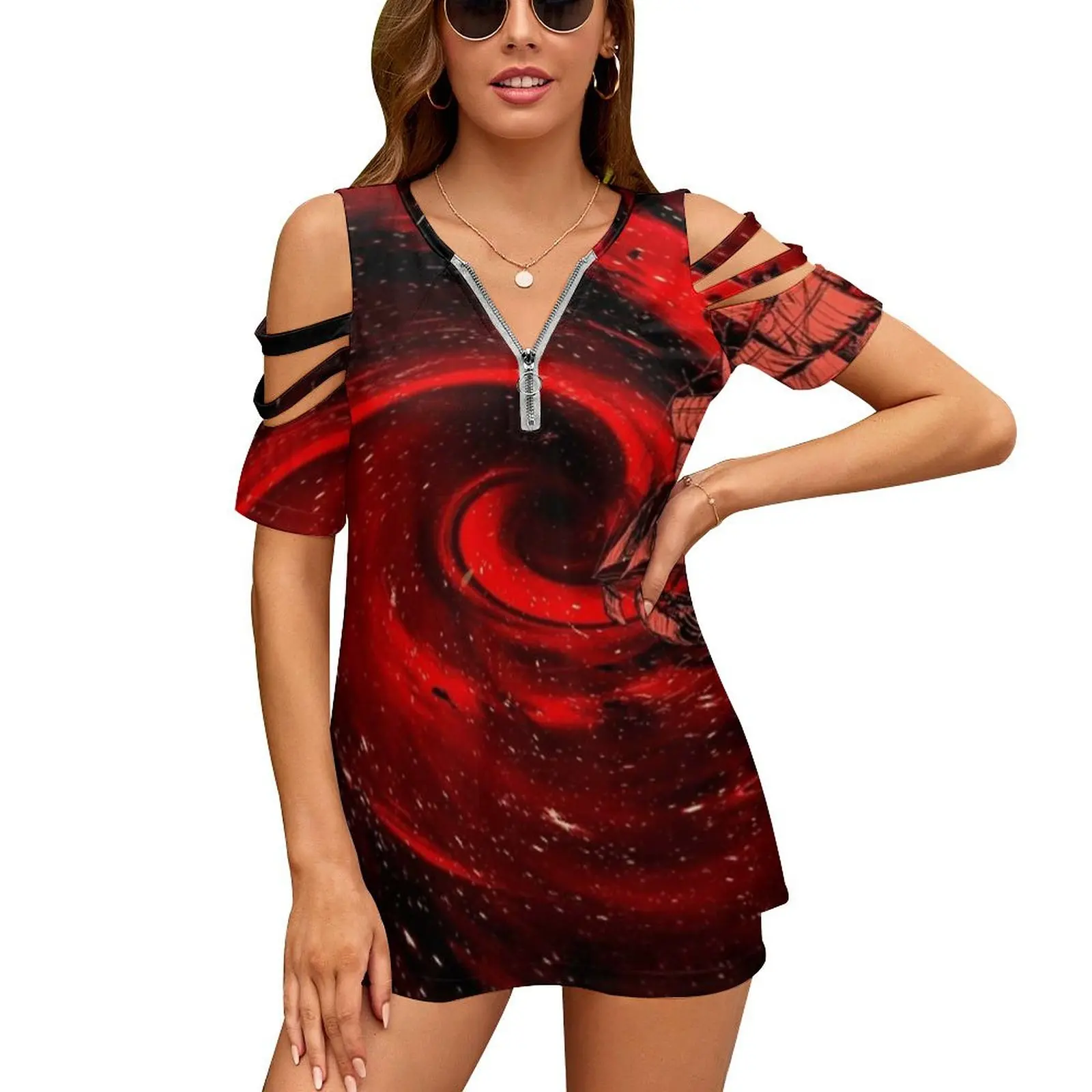 Journey To The Edge Of The Universe Women's T-Shirt New Fashion Printed Zipper V-Neck Short Sleeve T Shirts Casual Plus Size
Journey To The Edge Of The Universe Women's T-Shirt New Fashion Printed Zipper V-Neck Short Sleeve T Shirts Casual Plus Size