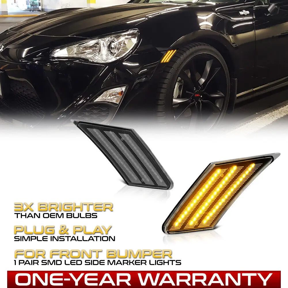 For 2013-2020 FR-S/BRZ/86 Clear Lens SMD LED Side Marker Front Fender Lights SET
For 2013-2020 FR-S/BRZ/86 Clear Lens SMD LED Side Marker Front Fender Lights SET