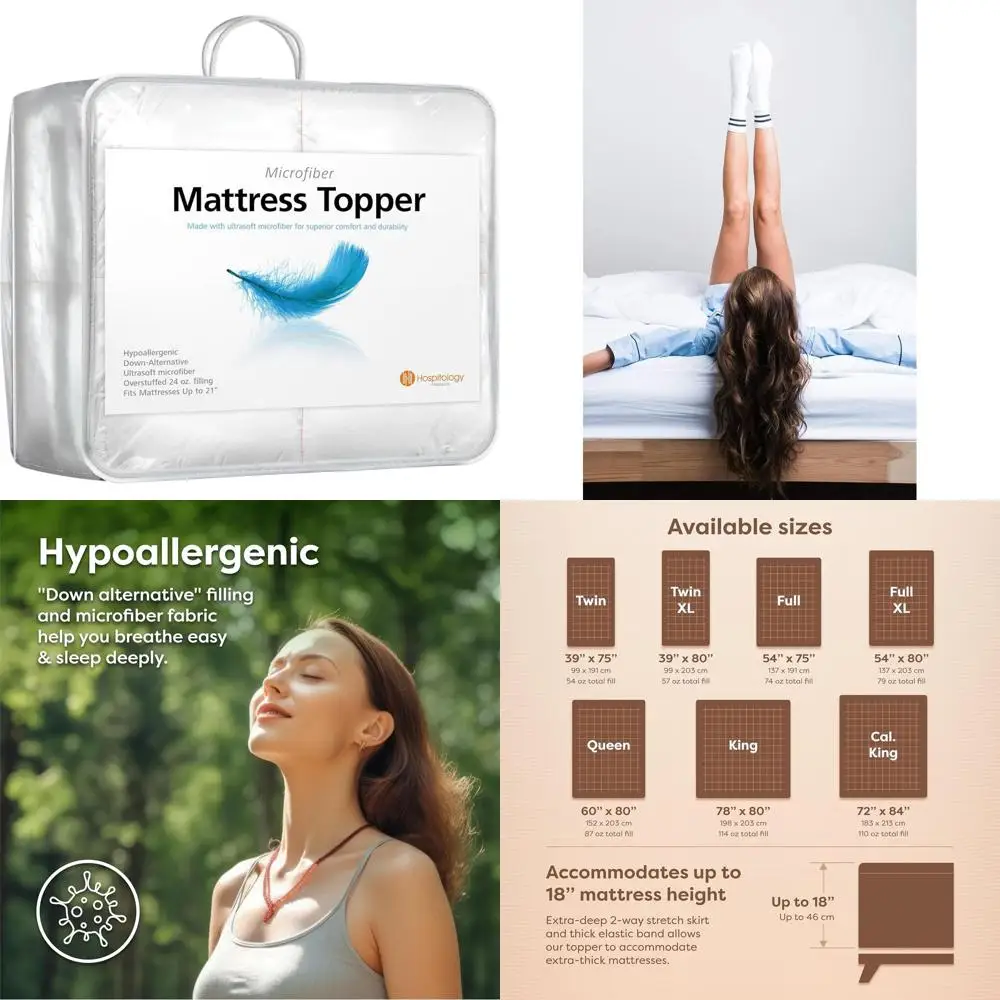 Hypoallergenic Queen Mattress Cover - Plush Pillow Top - Deep Pocket, 60x80
Hypoallergenic Queen Mattress Cover - Plush Pillow Top - Deep Pocket, 60x80
