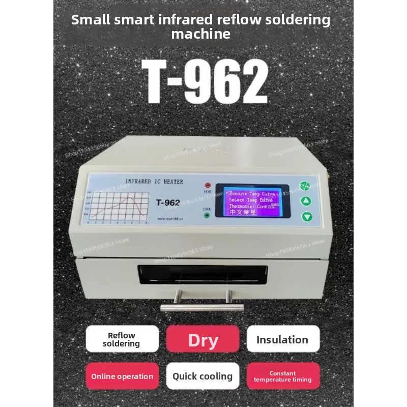 Инфракрасная станция оплавления T-962C, паяльная система SMT 220 В, нагреватель IC для пайки BGA/SMD
Инфракрасная станция оплавления T-962C, паяльная система SMT 220 В, нагреватель IC для пайки BGA/SMD