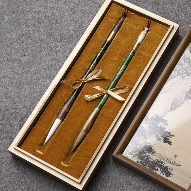 Chinese Calligraphy Set Woolen Hair Weasel Hair Brush Calligrapher Professional Brush Pen Lacquerware Inlaid Mother-of-pearl Art
Chinese Calligraphy Set Woolen Hair Weasel Hair Brush Calligrapher Professional Brush Pen Lacquerware Inlaid Mother-of-pearl Art