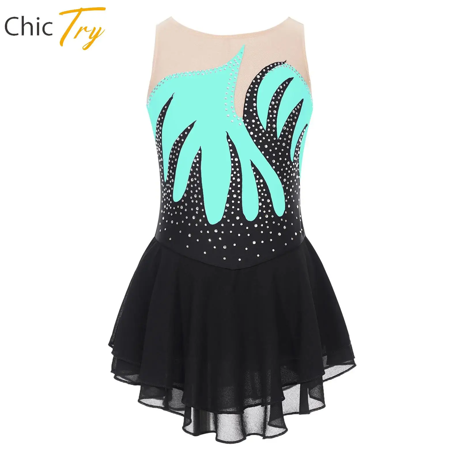 Girls Rhinestone Ballet Dance Dresses Gymnastic Leotard Sheer Mesh Dress Figure Skating Performance Costume Ballerina Dancewear
Girls Rhinestone Ballet Dance Dresses Gymnastic Leotard Sheer Mesh Dress Figure Skating Performance Costume Ballerina Dancewear