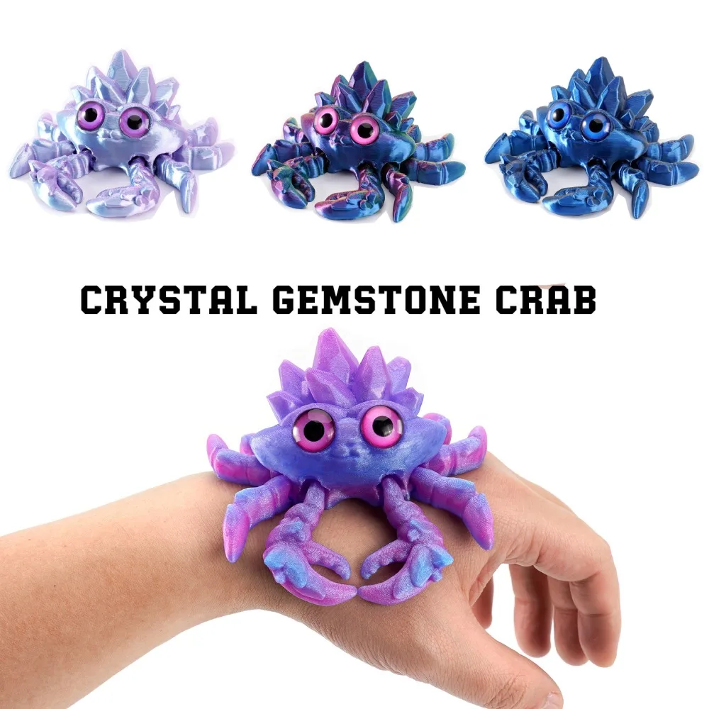3D Printed Crystal Gems Crab Toys Joint Movable Model Novelty Animals Toy Anti-stress Figurine Miniature Desk Ornaments Birthday
3D Printed Crystal Gems Crab Toys Joint Movable Model Novelty Animals Toy Anti-stress Figurine Miniature Desk Ornaments Birthday