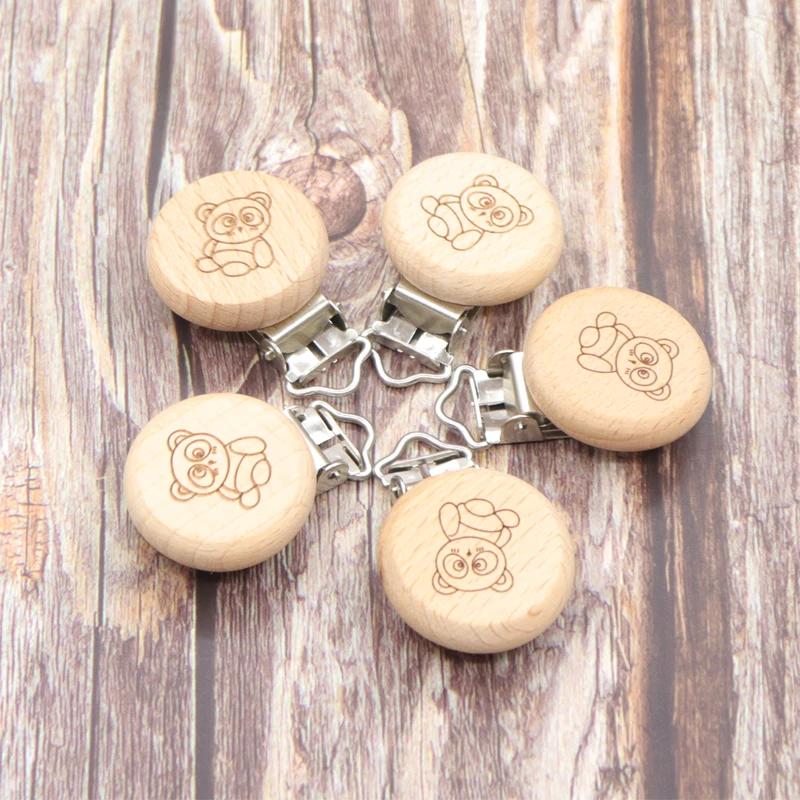 5-piece Baby Pacifier Clip Food-grade Beech Wooden Feeding Panda Pattern Pacifier Clip Accessories DIY Dummy Support Chain
5-piece Baby Pacifier Clip Food-grade Beech Wooden Feeding Panda Pattern Pacifier Clip Accessories DIY Dummy Support Chain