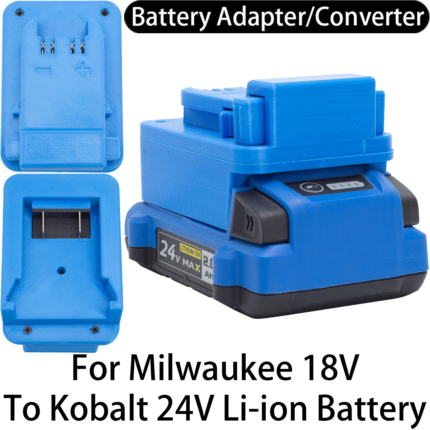 Adapter Converter For Milwaukee 18V Li-ion Tool To Kobalt 24V Li-ion Battery Adapter Converter Power Tool Accessory
Adapter Converter For Milwaukee 18V Li-ion Tool To Kobalt 24V Li-ion Battery Adapter Converter Power Tool Accessory